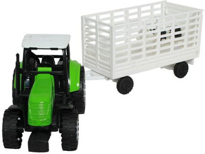 

New-Ray Tractor with Animal Carrier(Green)