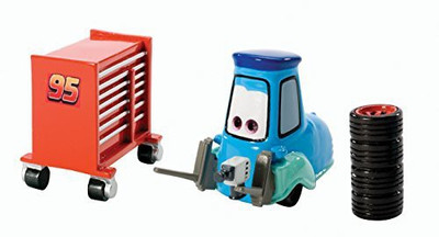 

Mattel disney/pixar cars Pit Crew Guido With Tires & Tool Cart(Multicolor)