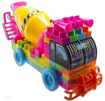 

WolVol Building Blocks Musical Cement Mixer Truck With Working(Multicolor)