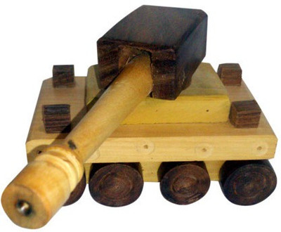 

Onlineshoppee Wooden Toy Tank(Brown)