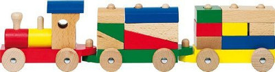 

Goki Wooden Rom Train with Bricks 16.5"(Multicolor)