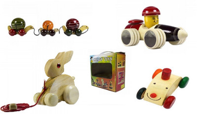 

CeeJay Set of 4 Colorful Wooden Baby Toys:Model OW-OW006(Multicolor)