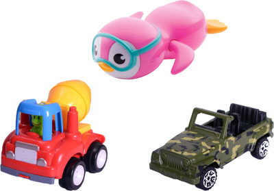 

Toys spot Unbreakable 3in1 (Metal Car;truck;Swimming Penguin)(Blue)