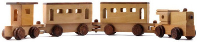 

Woodde Push-Pull Moving Wooden Train with Boogies(Multicolor)