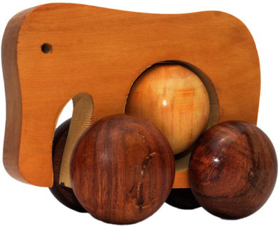 

Univ Handcarved Wooden Elephant Toy(Dark Brown)