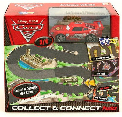 

Disney Cars Collect And Connect Puzzle 3/4 Exclusive Silver Mcqueen(Red)