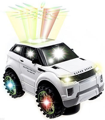 

WolVol Beautiful 3D Lightning Electric Suv Car With Musicgoes(White)