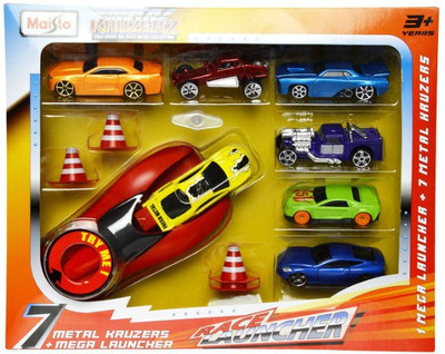 Maisto Metal Kruzerz 7 Car Race Launcher Set(Multicolor)