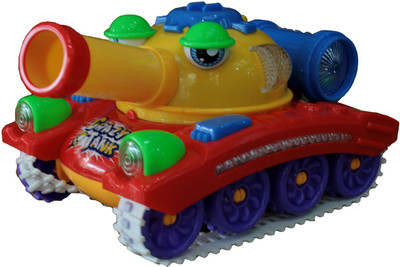 

Adraxx 360 Rotating Wheel Crazy Red Toy Tank(Multicolor)