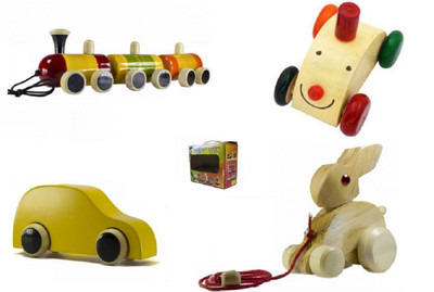 

CeeJay Set of 4 Colorful Wooden Baby Toys:Model OW-OW003(Multicolor)