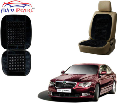 AUTO PEARL Polyester, Cotton Seating Pad For  Skoda Superb(Front Seats Black)