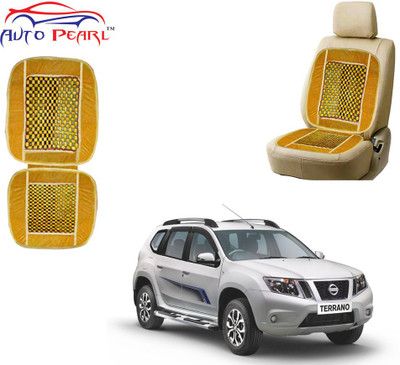 AUTO PEARL Polyester, Cotton Seating Pad For  Nissan Terrano(Front Seats Beige)