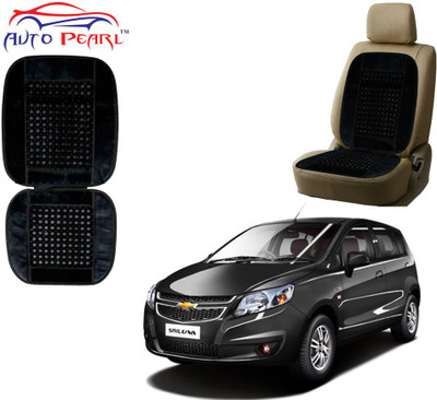 AUTO PEARL Polyester, Cotton Seating Pad For  Chevrolet UVA(Front Seats Black)