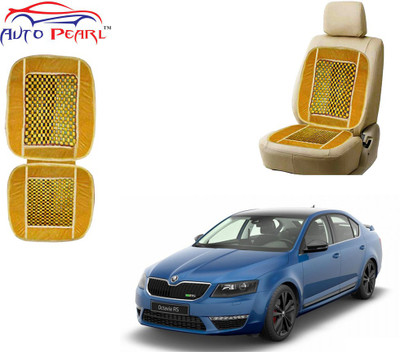 AUTO PEARL Polyester, Cotton Seating Pad For  Skoda Octavia(Front Seats Beige)