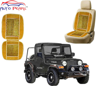 AUTO PEARL Polyester, Cotton Seating Pad For  Mahindra Thar(Front Seats Beige)