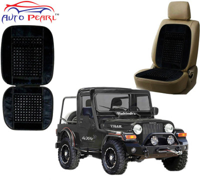 AUTO PEARL Polyester, Cotton Seating Pad For  Mahindra Thar(Front Seats Black)