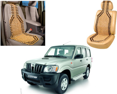 AUTO PEARL Wooden Bead Seating Pad For  Mahindra Scorpio(Front Seats Beige, Brown)