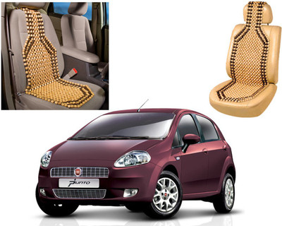 AUTO PEARL Wooden Bead Seating Pad For  Fiat Punto(Front Seats Beige, Brown)