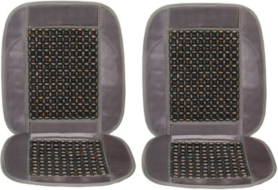Auto Hub Wooden Bead, Velvet Seating Pad For  Universal For Car Universal For Car(Front Seats, Rear Seats Grey)