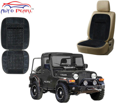AUTO PEARL Polyester, Cotton Seating Pad For  Mahindra Thar(Front Seats Grey)
