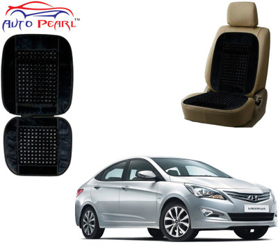 AUTO PEARL Polyester, Cotton Seating Pad For  Hyundai Verna Fluidic(Front Seats Black)