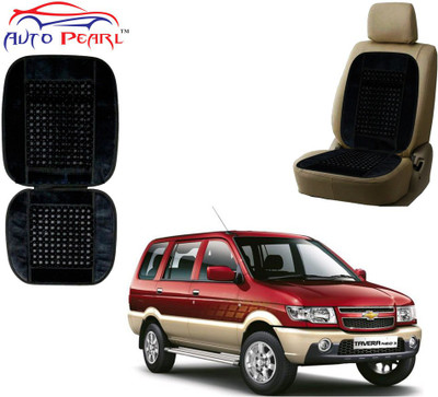 AUTO PEARL Polyester, Cotton Seating Pad For  Chevrolet Tavera(Front Seats Black)
