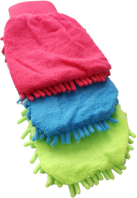 Spartan Microfiber Vehicle Washing  Hand Glove(Pack Of 3)