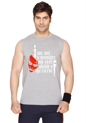 

SayItLoud Printed Men's Round Neck Grey T-Shirt
