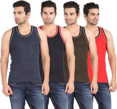 

Zippy Men's Vest(Pack of 4), Black;green;grey;red