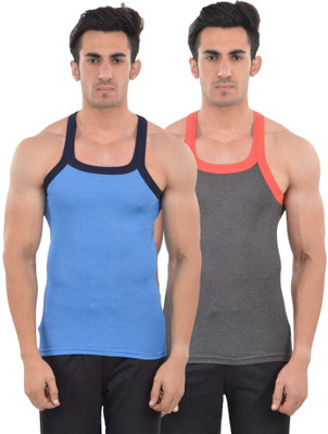 

EXASIZE MEN'S Vest(Pack of 2), Blue;grey