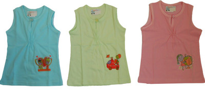 

NammaBaby Vest For Baby Girls Cotton(Multicolor, Blue & pink & green
