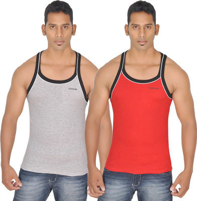 

Scholar Men Vest(Pack of 2, Grey melange;red