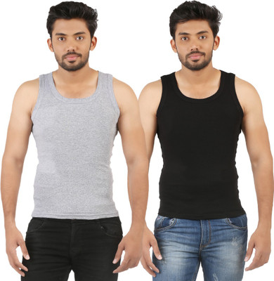 

Wyatt Men Vest(Pack of 2, Black;grey