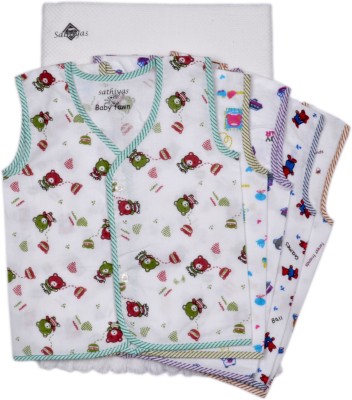 sathiyas Vest For Baby Boys Cotton Blend(Multicolor)
