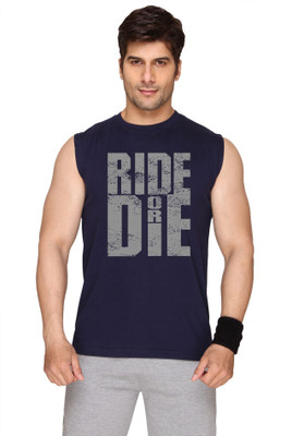 

SayItLoud Printed Men's Round Neck Blue T-Shirt