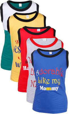 

Gkidz Boys Printed Cotton T Shirt(Multicolor, Pack of 5, Red