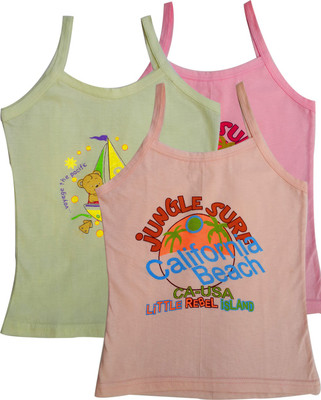 Lure Wear Vest For Girls Cotton Blend(Multicolor)
