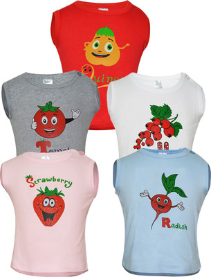 

Gkidz Boys Printed Cotton T Shirt(Multicolor, Pack of 5