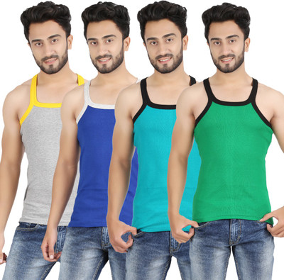 

Mr.Fake Men's Vest(Pack of 4), Blue;dark blue;green;grey