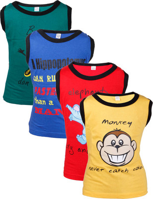 

Gkidz Boys Printed Cotton T Shirt(Multicolor, Pack of 4, Green