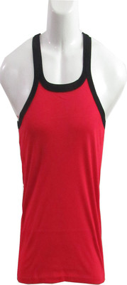 

Revinfashions Men Vest, Red with black