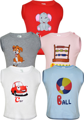 

Gkidz Boys Printed Cotton T Shirt(Multicolor, Pack of 5