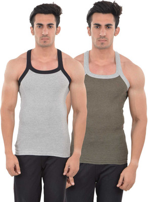 

EXASIZE MEN'S Vest(Pack of 2), Green;grey