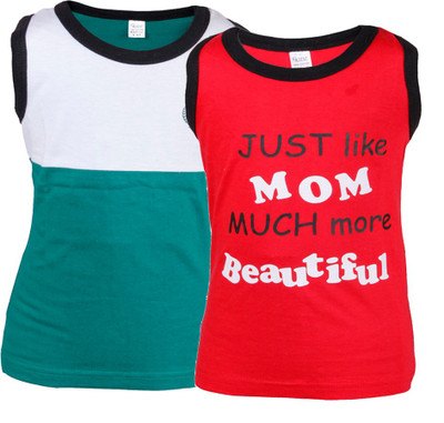 

Gkidz Boys Printed Cotton T Shirt(Green, Pack of 2, Red