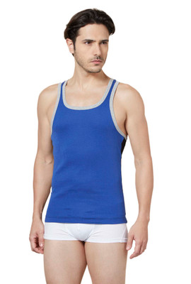 

Tuna London Men Vest, Blue_black