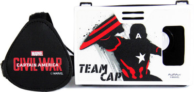 

AuraVR Official Marvel Civil War (Captain America), Team Cap Virtual Reality Viewer (VR Headset) Video Glasses(Black / White)