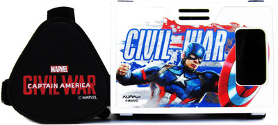 

AuraVR Official Marvel Civil War (Captain America/ iron man) Virtual Reality Viewer (VR Headset) Video Glasses(Black/White)