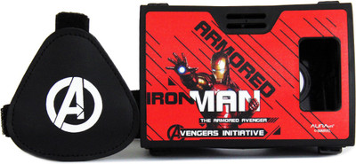 AuraVR Official Marvel Avengers (Iron Man) Avenger For Justice Virtual Reality Viewer (VR Headset) Video Glasses(Black)