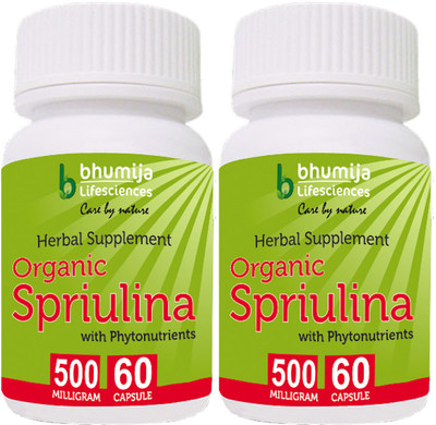

Bhumija Lifesciences Organic Spirulina Capsules 60's(2 No)
