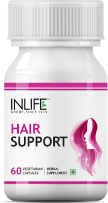 

Inlife Hair Support Supplement, Bhringraj, Brahmi, Ashwagandha and other Ayurvedic Herbs 500 mg - 60 Vegetarian Capsules(60 No)